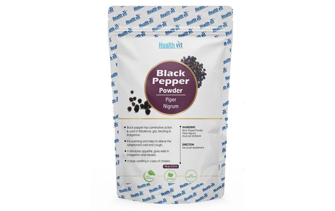 Health Vit Black Pepper Powder (Piper Nigrum)   Pack  100 grams